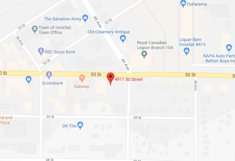 Map to find Chad J. Evans the lawyer with Evans Law Office in Innisfail